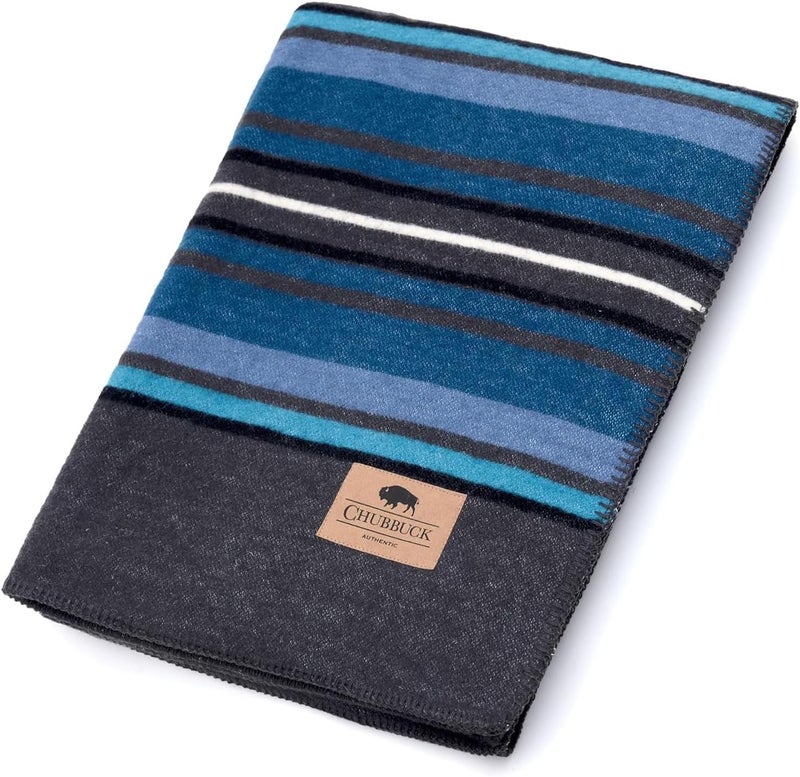 Chubbuck Authentic Chubbuck 100% Wool Blanket Camping (60" x 84") - Large Warm Blanket for Camping, Emergency, Outdoor Concerts and Home Use - Fire Retardant, Soft and Warm Blankets for Winter (Lakeland) - Image 1